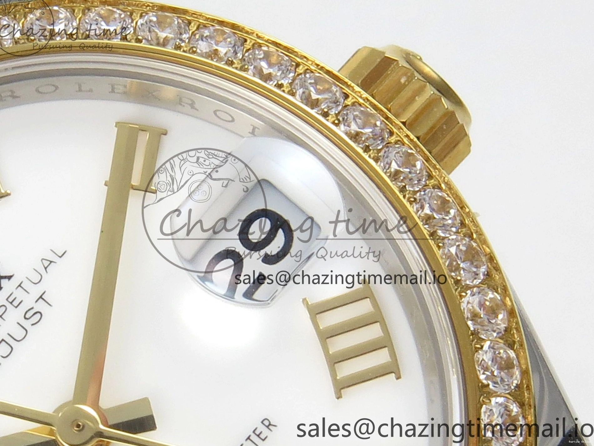 0401 DateJust 31 278383RBR THBF 1:1 Best Edition 904L Steel White Roman Dial Diamonds Bezel on SS YG Oyster Bracelet HZ Cal. Minimalist 44